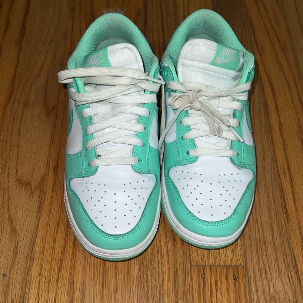 Nike green glow dunk lows